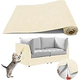 猫用爪とぎ 猫 爪研ぎ マット 爪研ぎシート 猫用爪とぎマット40×200CM 猫 つめとぎポールリペア カット壁に貼る 幅40CM可能な粘着式猫ソファプロテクター、 猫のツリースタンドの交換部品、四季対応、家具傷防止、 ソファ、家具、壁に貼る 耐摩耗 (オフホワイト)