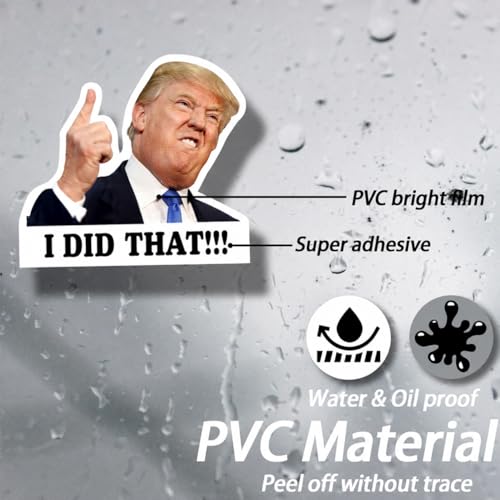 Image of I Did that Trump Stickers, 100 Pcs Trump I Did that Stickers, Funny I Did that Stickers, Mixed 5 Different Patterns, 3 inch Large Size (100 Pcs Style C)