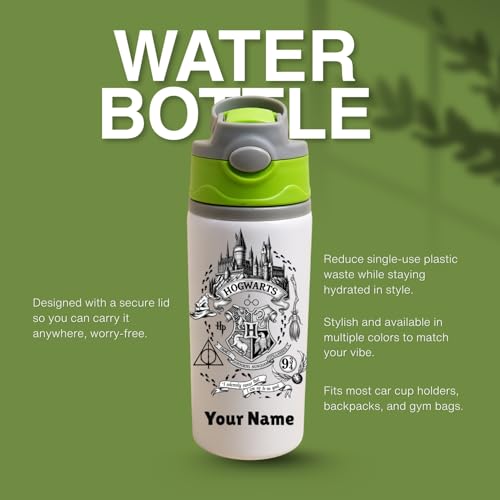 Image of Kids Personalised Water Bottle 600ml | Aluminium Cartoon Printed Bottle | Name Customisation | School Bottle | Durable & Leakproof|Customise Gift