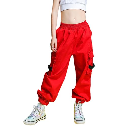 Image of Kids Cotton Jogger Cargo Pants for Boy's Girls' Loose Street Hip Hop Dance