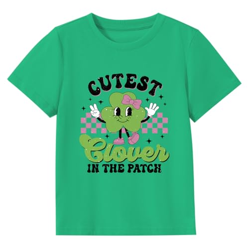 Image of Kids St Patricks Day Shirt Irish Shamrocks Graphic T-Shirt Shamrock Paddy's Day Tees Tops 2-7 Years
