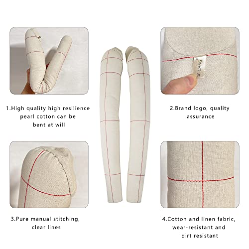 De-Liang 1:1 Adult Female Dress Form's Soft Arms For Sewing, Fully Pinnable Tailor Mannequin Dressmaker Dummy's Cotton Draping Arms,Arms For Pattern Making, Adult Full Size- 60Cm 1 Pair #TOP2