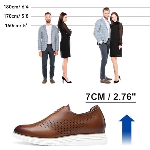 CHAMARIPA Men's Height Increase Shoes - Built-in Custom Lift Insole, Full-Grain Leather Comfortable and Breathable, Business Casual Elevator Shoes3