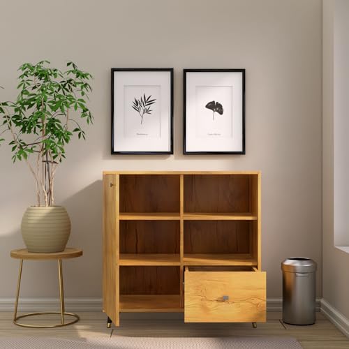 Image of Bniture Bookshelf for Home with 2 Open Shelf & Drawer | Engineered Wood Book Shelf for Home Display Rack | Multipurpose Bookcase Organizer for Living Room, Bedroom & Office | Giant Wood