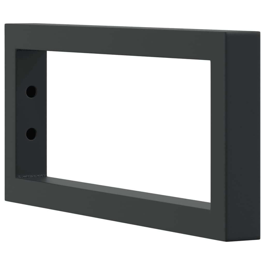 Soportes de lavabo 2 piezas de acero rectangular negro para baño LH727004