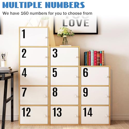 Spetsbst 16 Blatt 10 cm Groß Zahlen Aufkleber, 160 Stück Nummernaufkleber Klebezahlen Wetterfest, Große Zahlen Sticker Wasserdicht Zahlenaufkleber für Postfach Schilder Fenster Haus Geschäft(Schwarz)