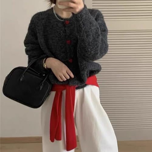 Heart Sweater Mohair Sweater Button Up Sweater Cardigan Sweaters Crew Neck Sweater Loose Sweater Y2k Sweaters3