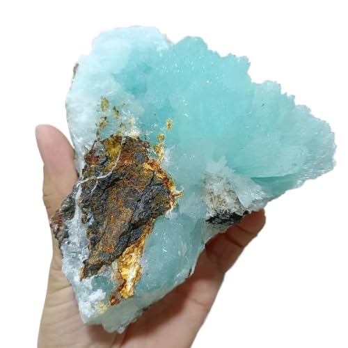 Stone Blue Aragonite Crystal Cluster Sky Blue Geode(Size:510-600g)