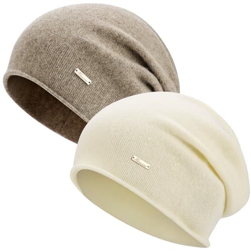 HAMUNI Wool Slouchy Beanie for Women, Soft Warm Beanies Hats-