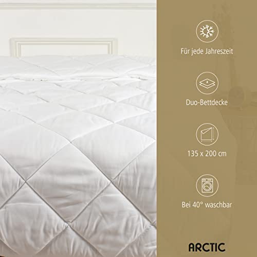 ARCTIC Bettdecke 135x200 Mikrofaser Duo, 2-lagig I 4 Jahreszeiten Bettdecke I Decke aus 2 Schichten für max. Wärmeisolation I Oekotex Steppdecke mit Hohlfaserfüllung, 40° waschbar - Image 3