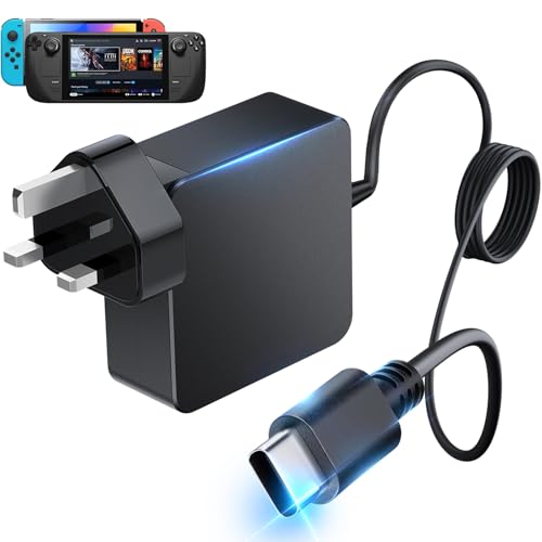 AOURUCH 65W USB C Fast Charger for Nintendo Switch 2 Steam Deck USB-C Laptops & Tablets 5.64FT Charging Cable Power Adapter