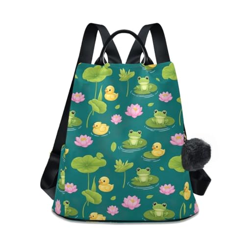 Sac à dos grenouilles mignon avec pompon, l'alliance de la mode et de l'antivol