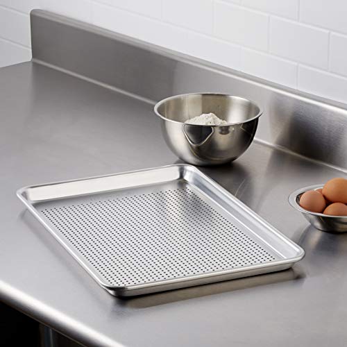 Amazoncommercial Perforated Aluminum Baking Sheet Pan, 1/2 Sheet, 17.8 X 12.9 Inch, Pack Of 2 #TOP6
