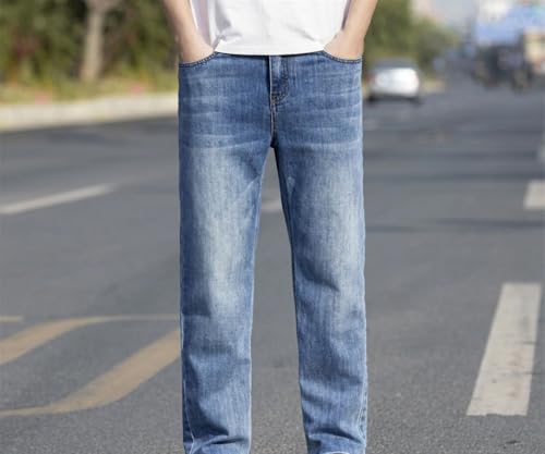 Men Relaxed Fit Jeans Stretch Straight Leg Denim Pants Lightweight Casual Vacation Party Trousers2
