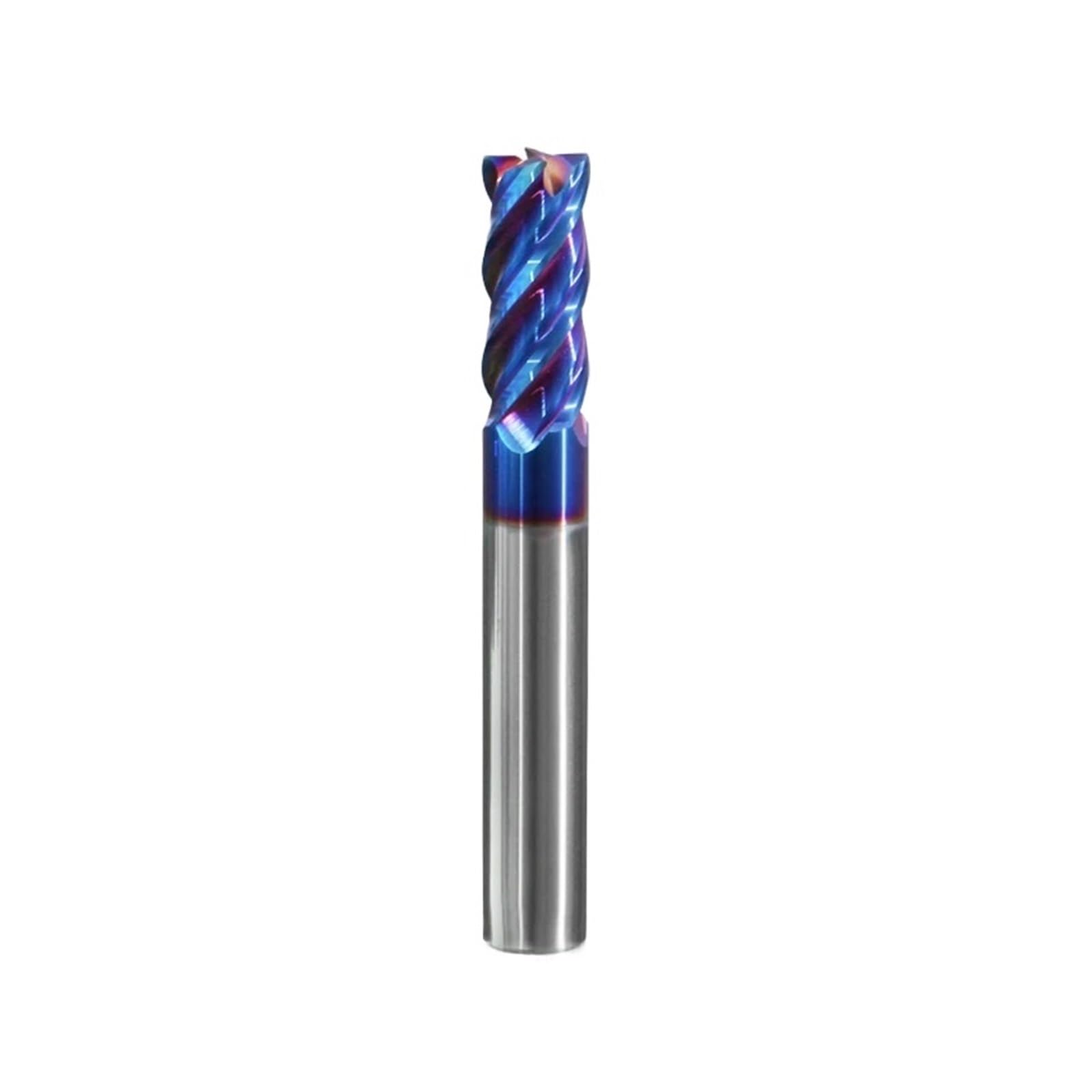 HRC70 4F Herramienta CNC de fresa extremo carburo plano extendido con revestimiento nano azul | Fresa de extremo de carburo plano alargada HRC70 con revestimiento nano azul de 4 flautas(12x50x150)