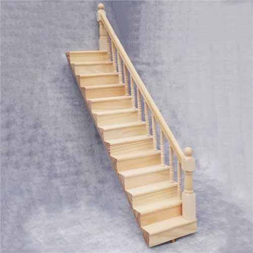 Mini escalier en bois de haute précision 1:12 avec finition rampe