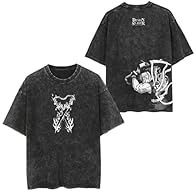 MATERIAL & STYLE: Premium cotton construction with vintage wash effect, featuring unique anime-inspired graphic designs on both front and back SIZE RANGE: Comprehensive sizing from S to 5XL, with detailed measurements chart for precise fit selection ...