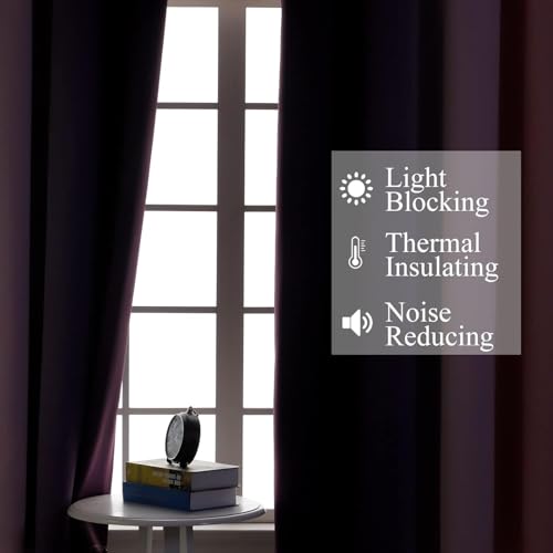 Image of Estelar Textiler Pink and Purple Ombre Short Blackout Curtains 36 Inch Long, Thermal Insulated Grommet Small Half Window Drapes for Cafe /Basement /RV Camper /Kitchen, 52Wx36L, 2 Panels