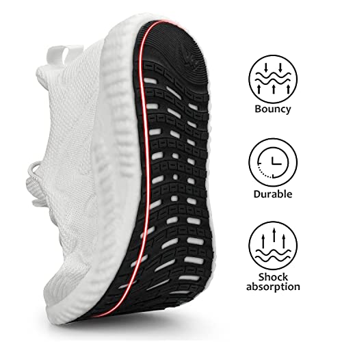 Image of Feethit Womens Running Shoes Lightweight Walking Tennis Shoes Non Slip Comfortable Fashion Sneakers, White, 10