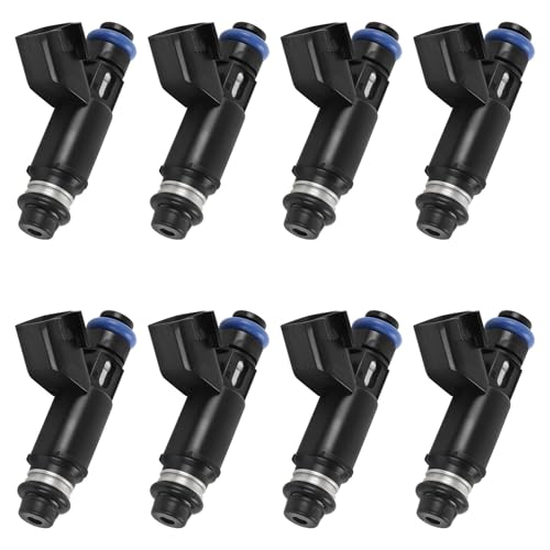 Upgraded Fuel Injector Set 8Pcs 4 Holes, Compatible with 2002-2007 Chevrolet Tahoe Suburban Avalanche Silverado 1500 GMC Yukon XL Savana Sierra 1500 5.3L V8 Flex Engine, Replace# FJ502 12580426 by Gledewen - Used condition - US$45.58