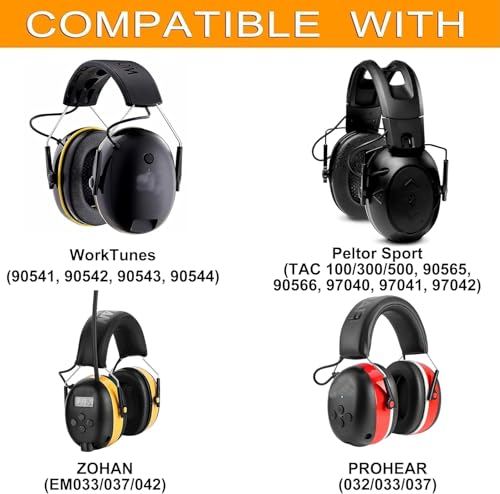 Defean Silicone Gel Earpads para 3M WorkTunes y Peltor Sport, aislamiento acústico de espuma de alta densidad miniatura 2