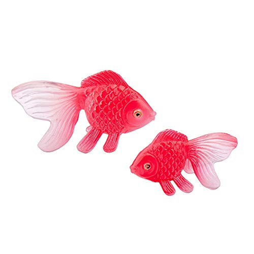 vdvelde.com - Waterworld Bluppys Goldfisch - 2 handbemalte Plastik Goldfische 5 x 2 x 2 cm