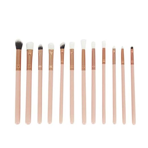 kit de Brochas Sannysis set de Brochas Mini pinceles de cejas 12PCS (Oro)