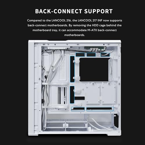 Image of Lian Li LANCOOL 217 INF Infinity Mirror Computer Case, Mid-Tower ATX PC Case w / 3 Pre-Installed Fans, 2x170mm ARGB Fans, 1x140mm, Front Mirror Glass Panel, Optimized Airflow - White (LANCOOL 217INFW)