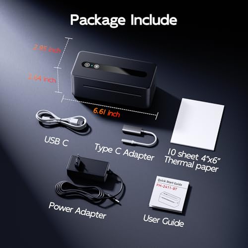 Image of TATTMUSE Thermal Shipping Label Printer 4X6 Upgraded, 2026 New Version Bluetooth Label Printer for Small Business and Package, Support iOS, Android, Windows, Mac, Come with Label Holder