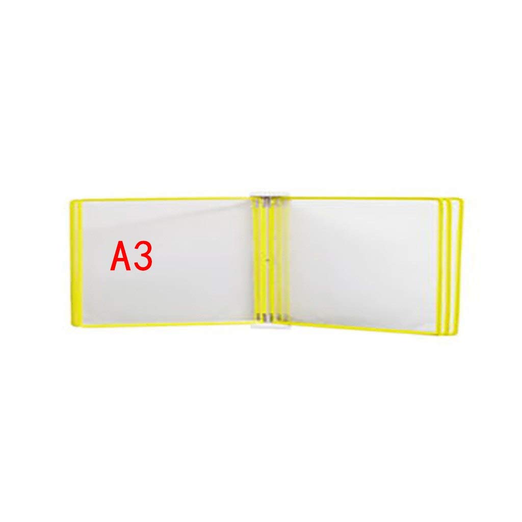 OLSKFUH Wall Mount Reference Display System, Hanging Wall File Organizer,Document Display Holders A3 With 5 Panels And 10 Pockets 45 * 32 4.5Cm,Folders,J