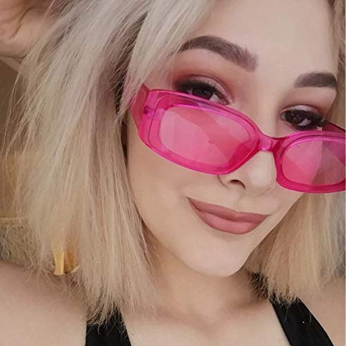 ENTHYI Rectangle Sunglasses for Women Retro 90s Sunglasses Small Narrow Square Frame UV400 Protection3