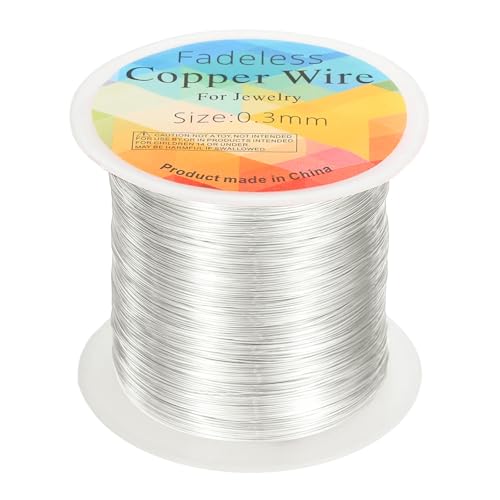 Alambre de cobre calibre 28 de 328 pies para joyería resistente al deslustre plata