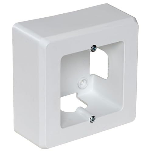 Zócalo blanco 1 elemento 94x96x43 mm, ideal para revestimiento y acabados de instalaciones eléctricas.