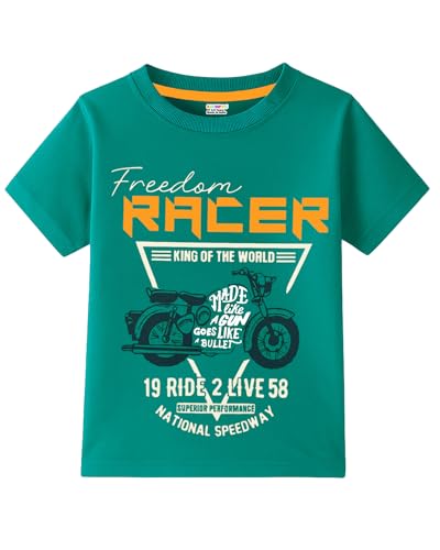 Image of Kuchipoo Boys Half Sleeves Regular Fit Cotton T-Shirt