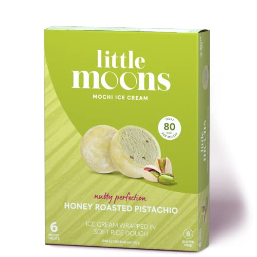 Little Moons Mochi Ice Cream Honey Roasted Pistachio 6 x 32g (Frozen)