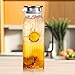 The High Borate Glass Water Pitcher with Lid and Handle Is Suitable for Iced tea,Homemade Juice,Milk,Coffee,Etc.All Hot and Cold Beverages Can be Adapted (2L 2PCS)