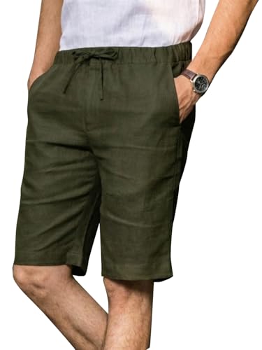 Image of Vogaan Men's Multi Color Linen Cotton Shorts | Regular Fit Casual Summer Shorts with 3 Pockets