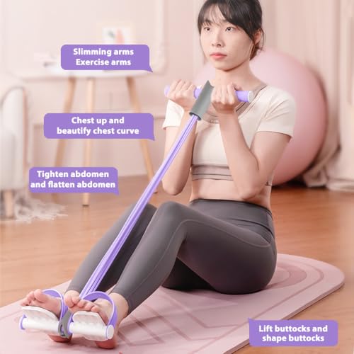 Image of Proberos Pull Reducer Training Bands for Tummy Trimmer & Weight Loss, Yoga Pedal Puller Resistance Band, Exercise band for Home Workout, Unisex, Purple, Ideal for 15-45 Years Women & Men