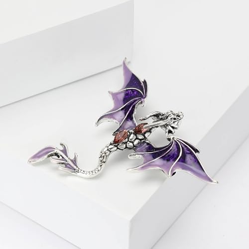 Image of Dragon Brooch for Men Suit Lapel Enamel Pins for Suits Fashion Accessories Shirt Clip