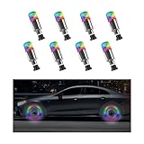 Dickno 8PCS LED Tire Valve Stem Cap Lights, Neon Spoke Flash Light Bulb Tire Valve Lights, Waterproof Car Tire Valve Lights, Cool Neon Spoke Flashing LED Light, Car Motorcycle Accessories (Colorful)
