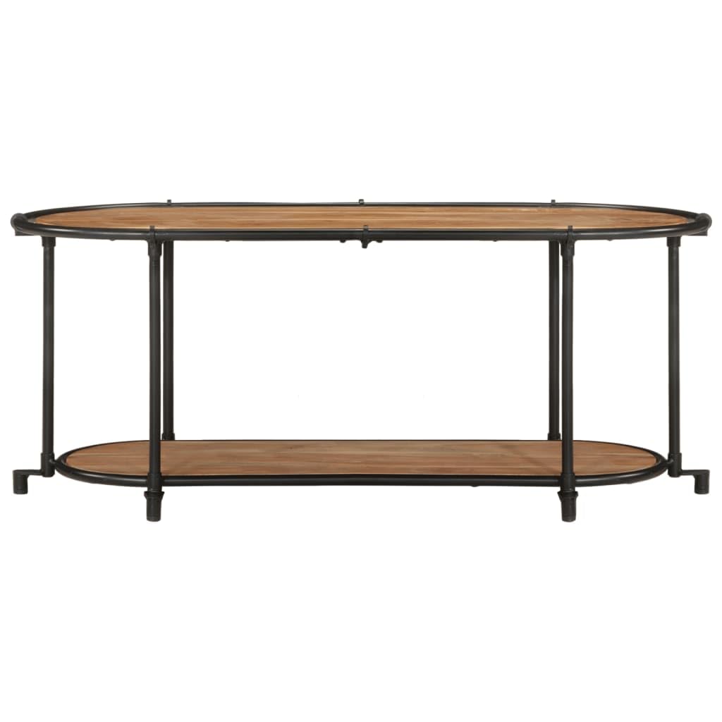 Mueble de TV madera maciza de acacia y hierro 100x42x40 cm con amplio almacenamiento para salón dormitorio oficina, soporte multimedia para DVD vinilo videojuegos