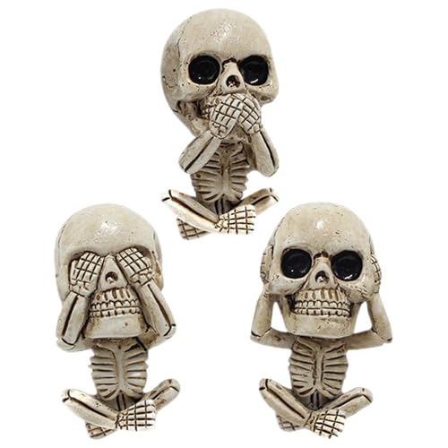 Image of GLEAVI Skull Car Vent Clips 3Pcs Car Air Vent Clip Skull Car Charms Car Air Freshener Accessories Automotive Interior Decoration Halloween Car Decorations Interior for Men Women, Beige