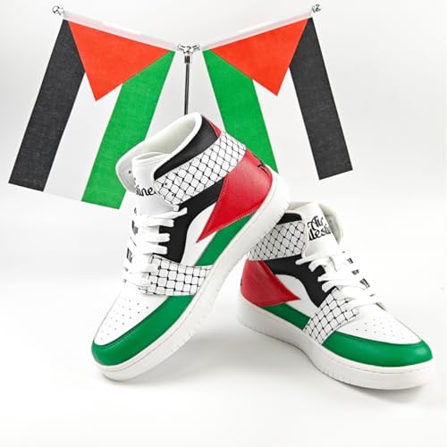Palestine Flag High-Top Sneakers, Unisex for Men and Women3