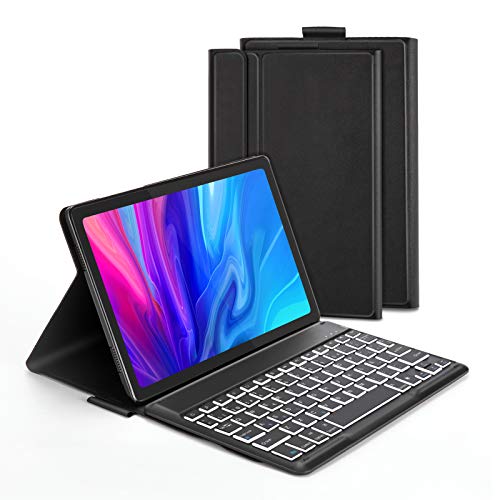 Funda con Teclado España Ñ para Samsung Tab A7 10.4'' 2020, Teclado Bluetooth Desmontable, Retroiluminación de 7 Colores, Estuche Protector...
