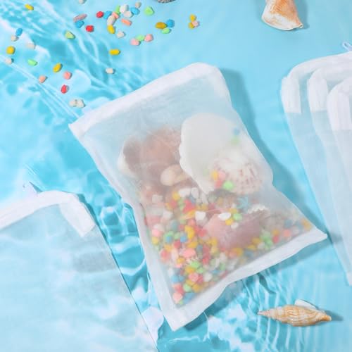Image of QfwdfcTrenz 15PCS 5.5 X 8 Inch Aquarium Filter Media Bags, Aquarium Small Filters Bag, Carbon Filters Bag, Reusable Nylon Media Bags with Zipper for Extra Resins Filter
