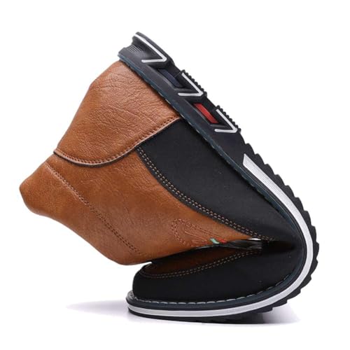 Image of Men's Casual Dress Boots Motorcycle Boots Plus Size Ankle Boots Lace Up Fashion Leather Boots Business Wedding Party Shoes