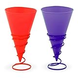 Jelly Belly JB15971 Silicone Cups and Holders for Mess Free Snow Cones or Any Frozen Treats, 2-Each, Red