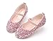 Girls Classic Slip on Mary Jane Ballet Flats Glitter Wedding Party Bridesmaids Flower Girl Princess Dress Shoes for Kid Toddler (Pink, Numeric 13)