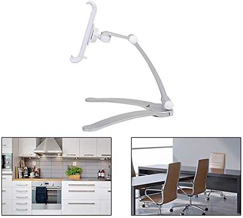 Hold Up 3-in-1 Elegant 360 Universal Compatible Tablet & Phone Holder Metal Stand with Wall Mount, Desktop Stand & Under Cabinet Modes and Ultra Adjusting Abilities