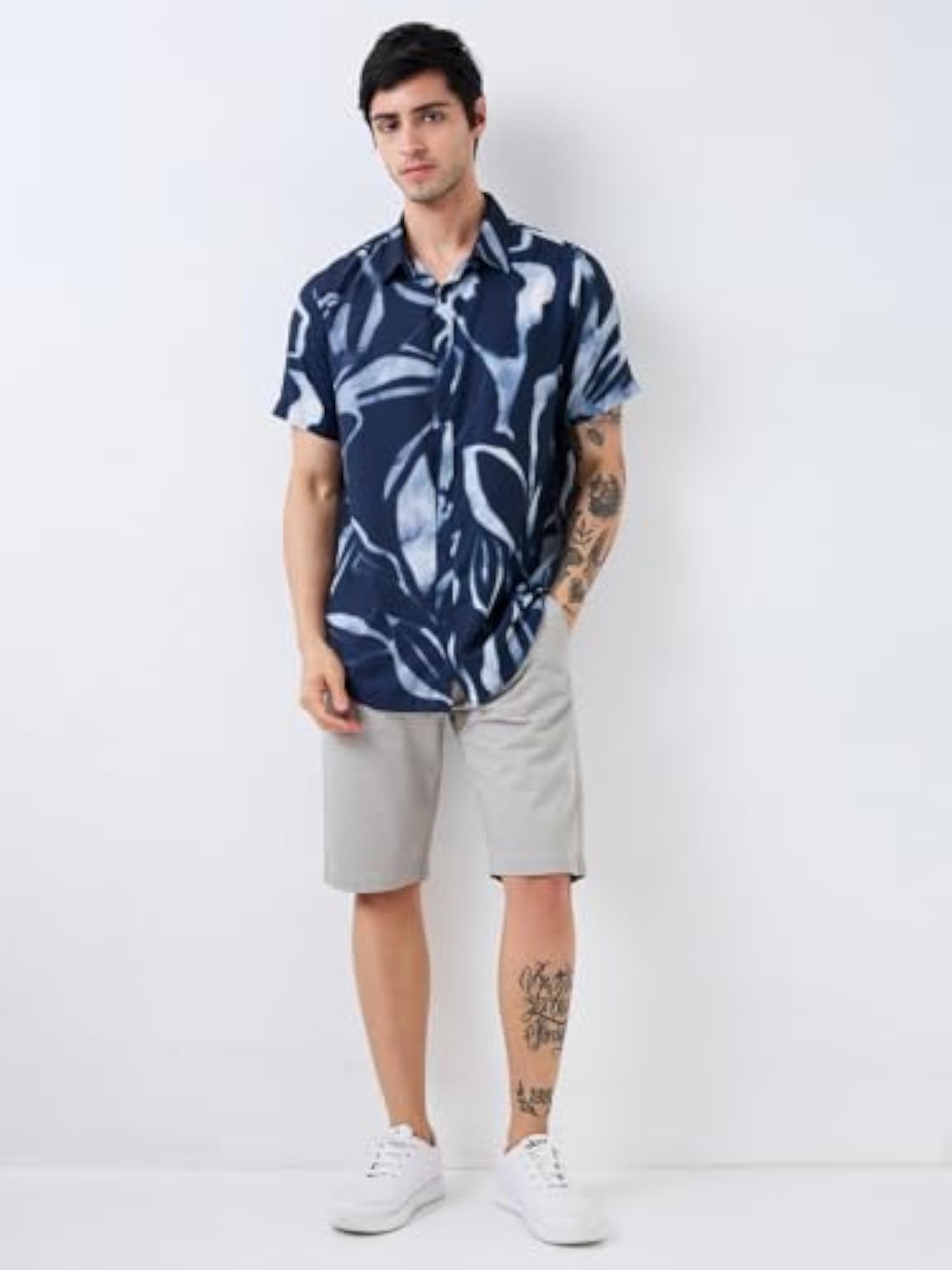 Sli Fit Printed Half Sleeve Casual Shirt